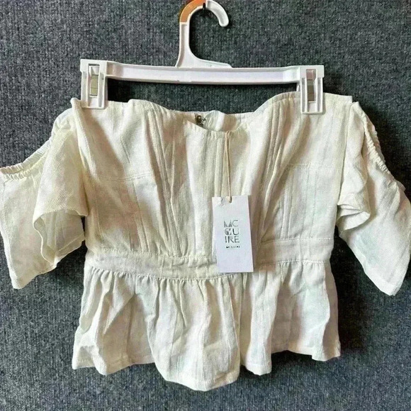 Petit Trois Bustier by McGuire Denim‎ size Small White Ladies Top Blouse - Picture 7 of 10